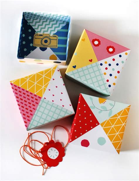 MAKE :: Patchwork paper origami gift boxes - We Are Scout