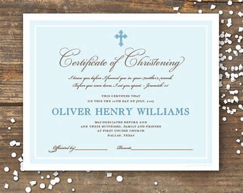 Christening Certificate Template