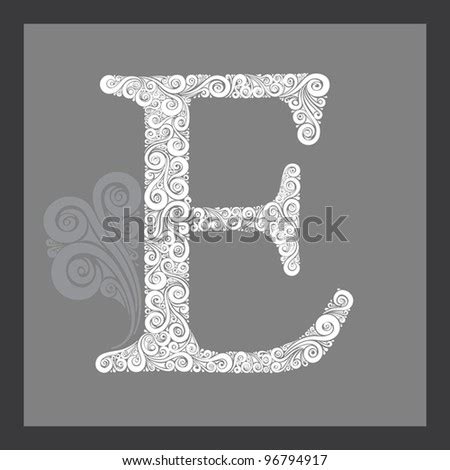 High Detailed Calligraphic Capital Letter E Stock Vector Illustration ...