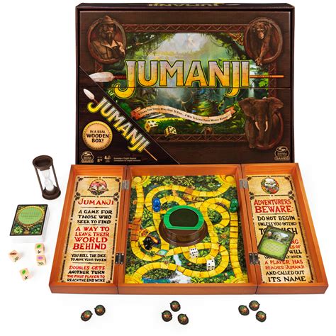 Jumanji The Game Real Wooden Box Edition of the Classic Adventure Board ...