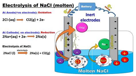 Example of Electrolysis- NaCl molten | Science chemistry, Chemistry ...