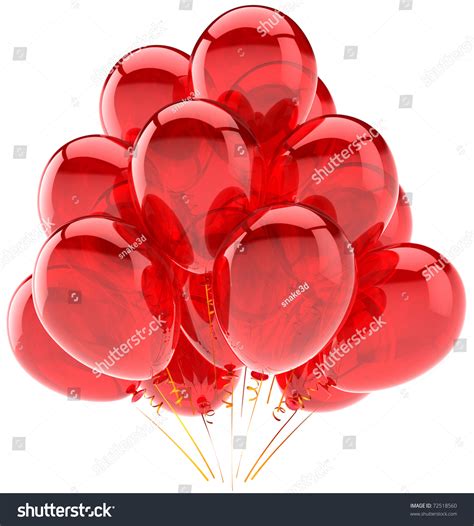 Party Balloons Red Birthday Celebrate Holiday Stock Illustration ...