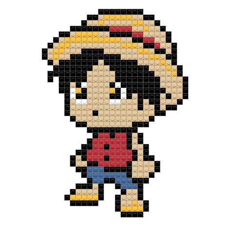 Luffy | Pixel art characters, Pixel art grid, Pixel art design