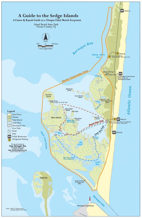 Island Beach State Park Canoe and Kayak map - Barnegat Bay NJ • mappery