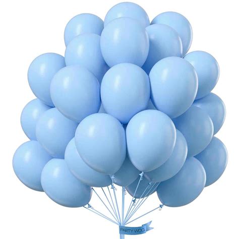 Buy PartyWoo Light Blue Balloons, 50 pcs 12 Inch Matte Blue Balloons ...