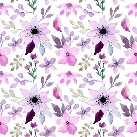 Premium Vector | Purple floral watercolor seamless pattern | Acuarela ...