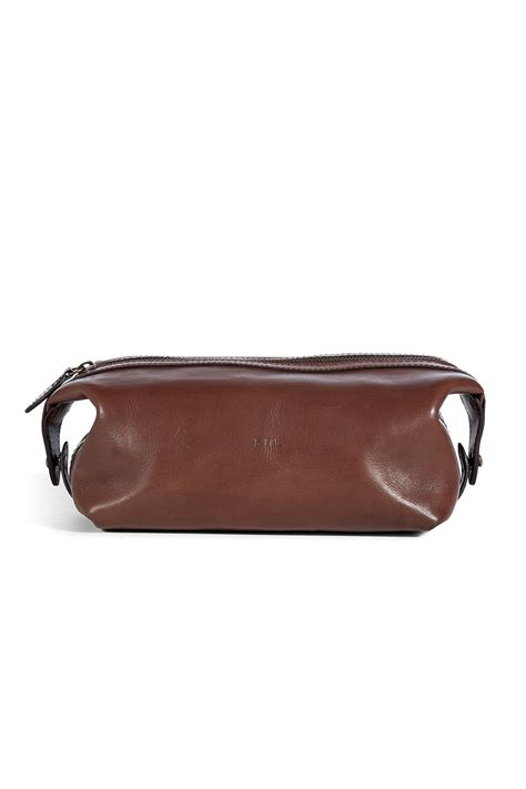 Ralph Lauren Brown Leather Dopp Kit in Brown for Men | Lyst