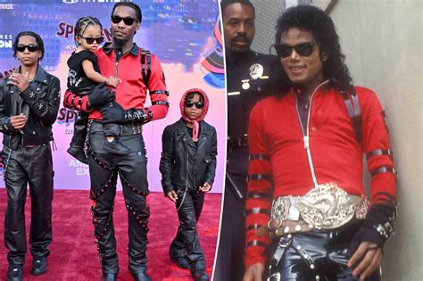 Offset channels Michael Jackson with sons on 'Spider-Man' red carpet