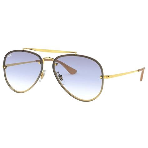 Ray-Ban Blaze Aviator Gold Sunglasses Clear Gradient Light Blue Lens ...