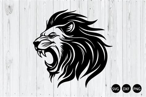 Lion Roaring SVG, Lion Head SVG, Lion Silhouette SVG