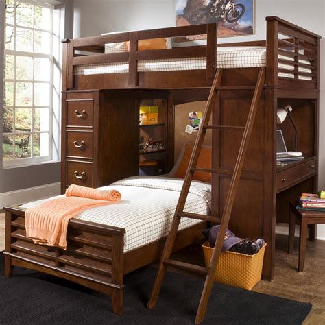 Twin Loft Bed Unit with Built-In Desk and Chest by Liberty Furniture ...