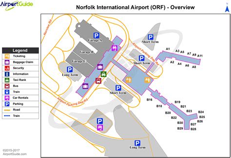 Norfolk International Airport Map - Tourist Map Of English