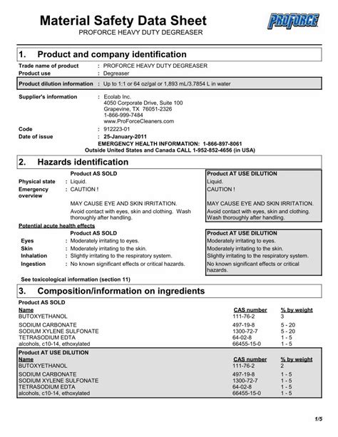 (PDF) Material Safety Data Sheet - proforcecleaners.comproforcecleaners ...