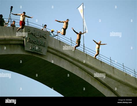 Bridge Jump Festival, traditional jump from the Stari Most Bridge into ...