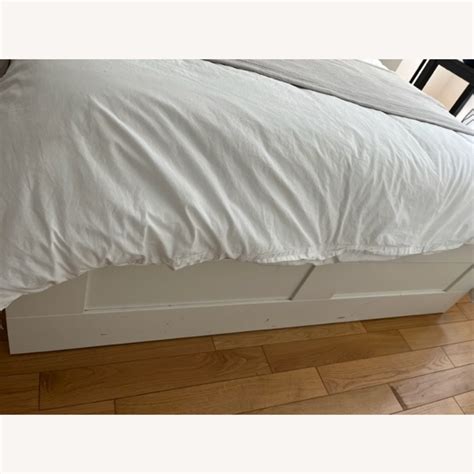 IKEA White Queen Bed with Storage - AptDeco