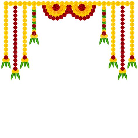 Marigold Toran Decoration Hindu Festival Border Vector Design, Marigold ...