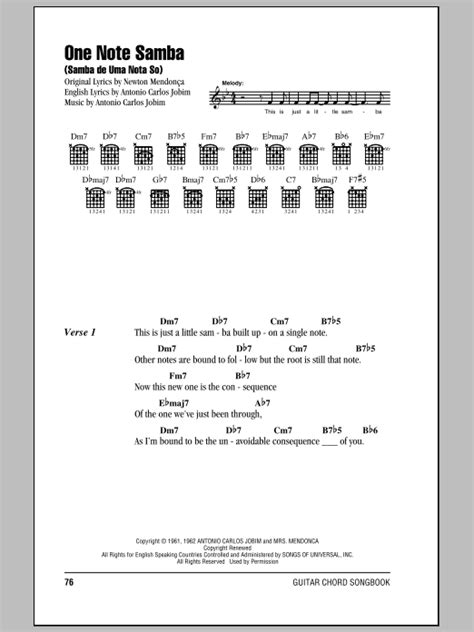 One Note Samba (Samba De Uma Nota So) by Antonio Carlos Jobim - Guitar ...