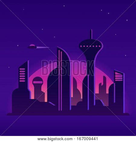 Future City Night Vector & Photo (Free Trial) | Bigstock