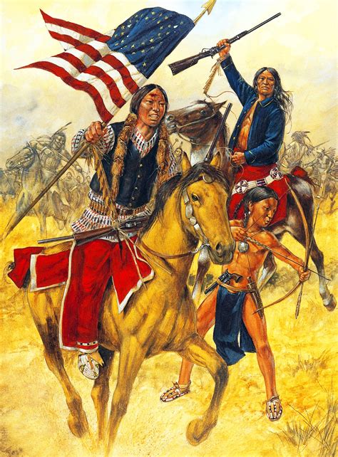 Chief Yellow Nose with a captured US flag at the Battle of Little Big ...