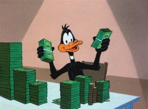 Daffy Duck with money Blank Template - Imgflip