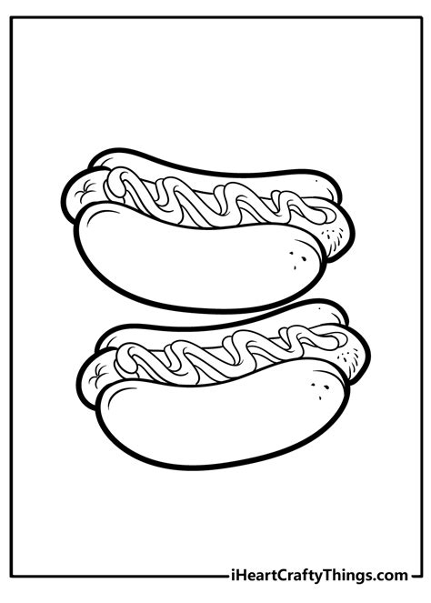 Plain Hot Dog Coloring Page