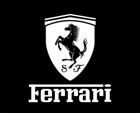 Ferrari Logo Brand Car Symbol With Name White Design Italian Automobile ...