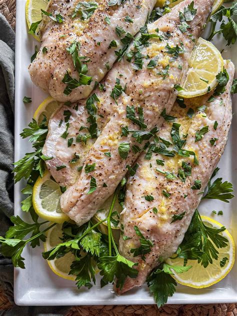 Baked Walleye with Lemon Garlic Butter and Herbs - Big Delicious Life