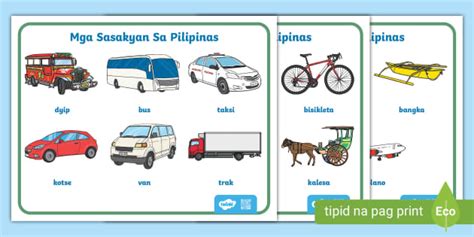 Mga Sasakyan Sa Pilipinas | Kinder | Twinkl (teacher made)