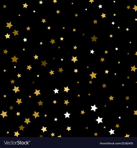 Background with gold stars on black Royalty Free Vector