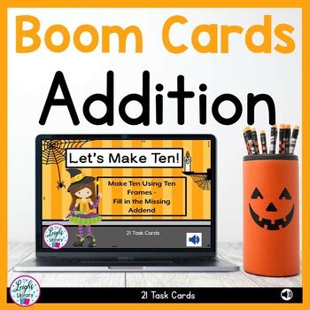 Boom Cards™ Halloween Addition with Ten Frames by Leigh's Library