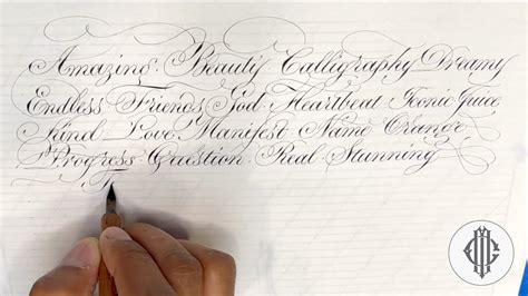 Copperplate cursive writing practice for beginners | Simple words ...