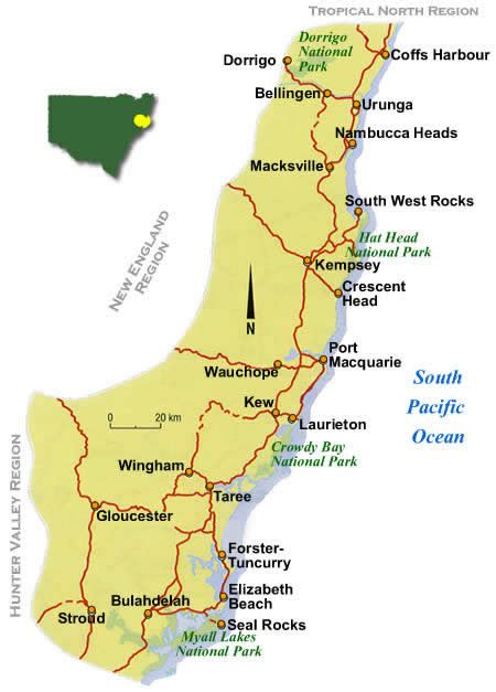 Map Of North Coast Nsw - States Of America Map States Of America Map