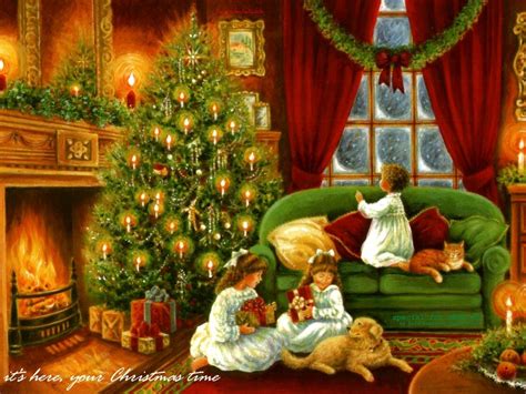 Christmas Wallpaper: Vintage Christmas | Old christmas, Vintage ...