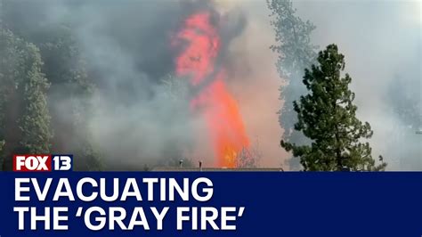 Evacuating after Gray Fire explodes in Spokane County - YouTube