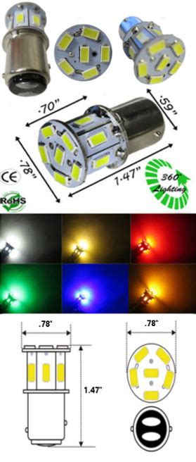 6 Volt 1154 LED Bulb BAY15D Base - Automotive - LEDLight.com