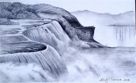 Waterfall Pencil Drawing at PaintingValley.com | Explore collection of ...