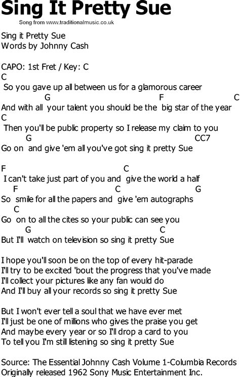 Old Country song lyrics with chords - Sing It Pretty Sue