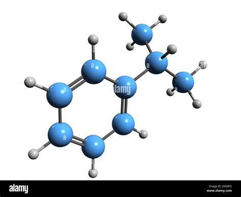 3D image of Cumene skeletal formula - molecular chemical structure of ...