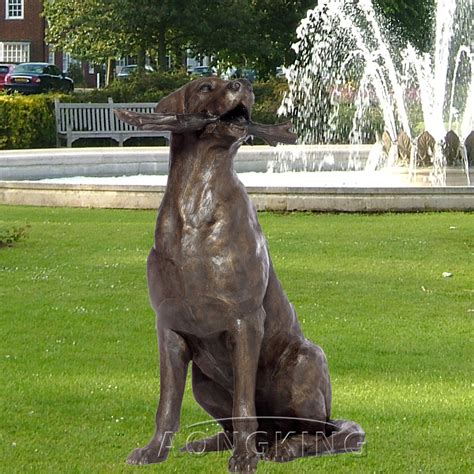 Garden vivid metal cast bronze Dog statue - custom made