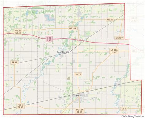 Map of Williams County, Ohio - Thong Thai Real