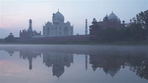 Taj Mahal Reflection From Yamuna River Stock Footage SBV-334689871 ...