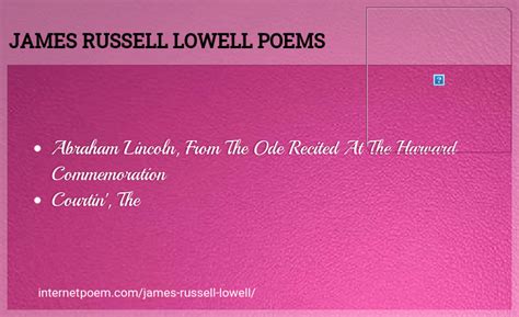 James Russell Lowell People Poems