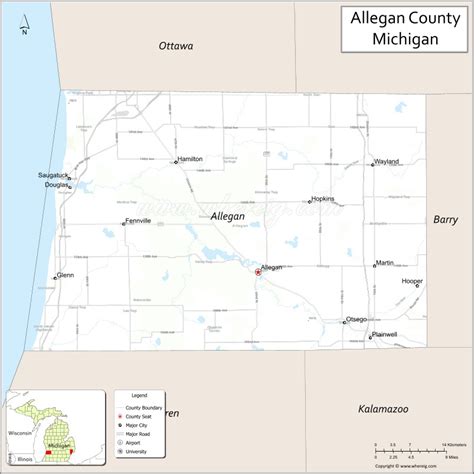 Map of Allegan County, Michigan - Thong Thai Real