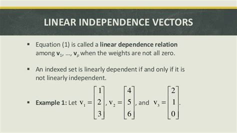 Linearly Dependent And Independent Vectors Examples - Photos