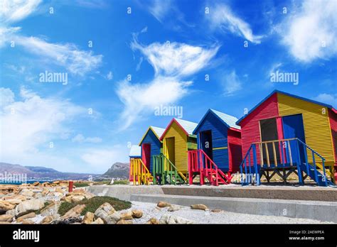 Colorful Beach Houses in Cape Town, South Africa Stock Photo - Alamy