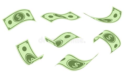 Falling Dollar Banknotes, Money Rain, Flat Vector Illustration Isolated ...