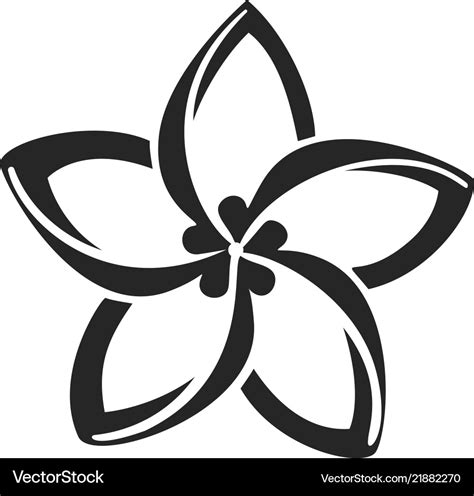 Plumeria Flower Outline Vector | Best Flower Site