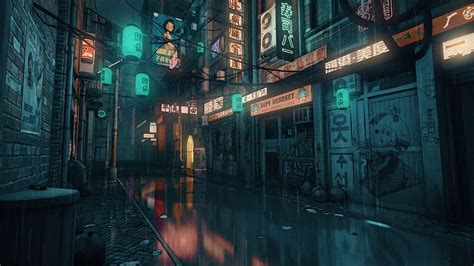 ArtStation - Cyberpunk Alley, Nicola Piovesan HD wallpaper | Pxfuel