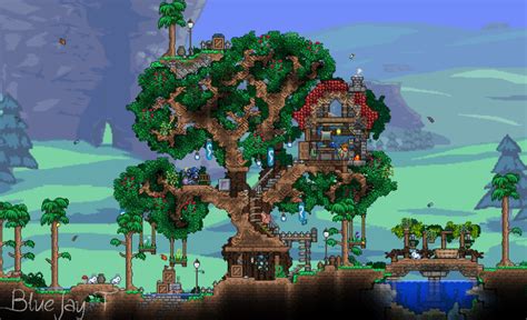 - Guide's Treehouse - : Terraria | Terraria house ideas, Terraria house ...