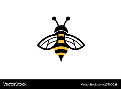 Creative geometric bee logo Royalty Free Vector Image